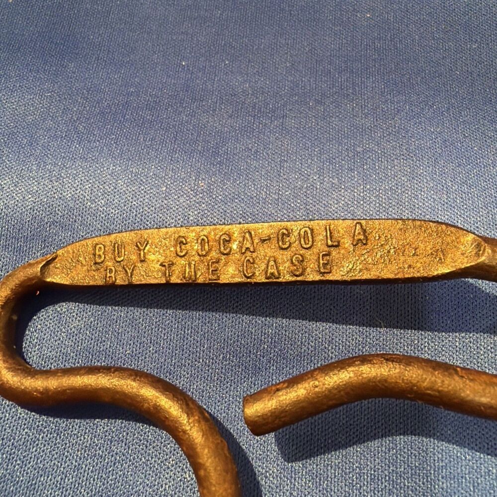 Antique Coca-Cola Bottling Co Ice Block Tongs Primitive Script Logo Advertising